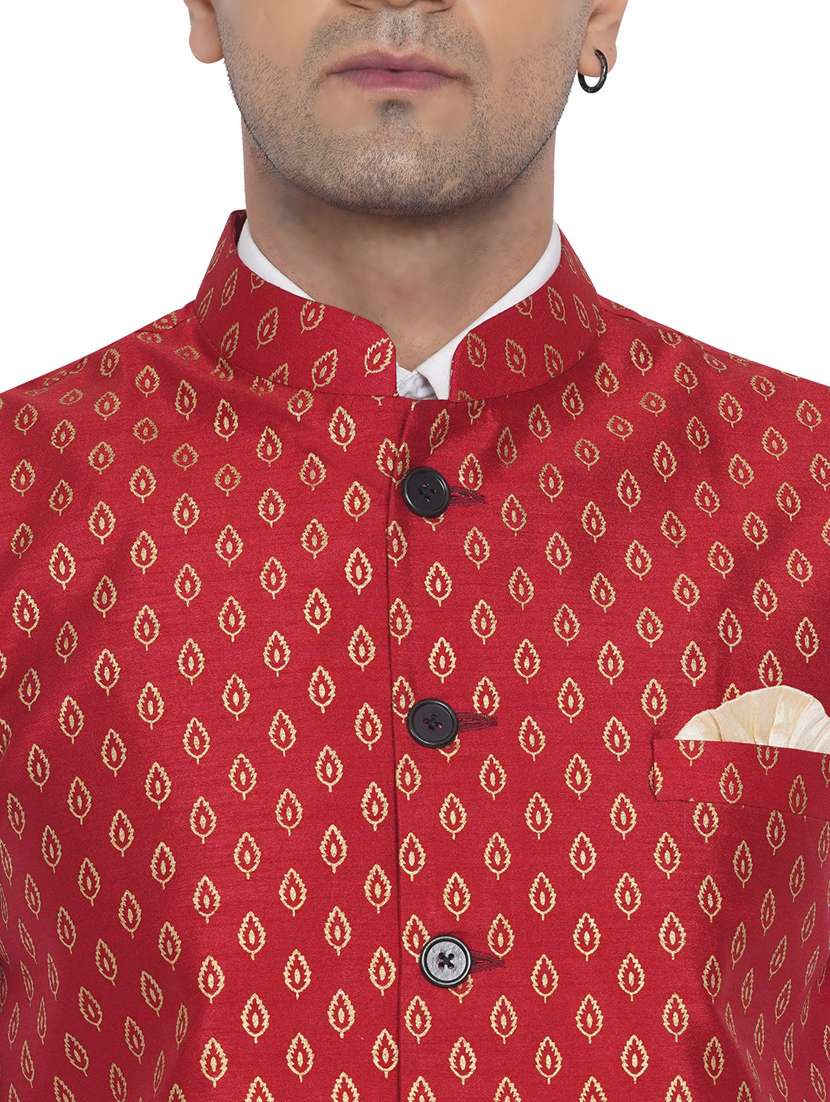 printed nehru jacket - 18532914 -  Standard Image - 4