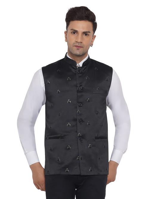 embroidered nehru jacket - 18532915 - Standard Image - 0
