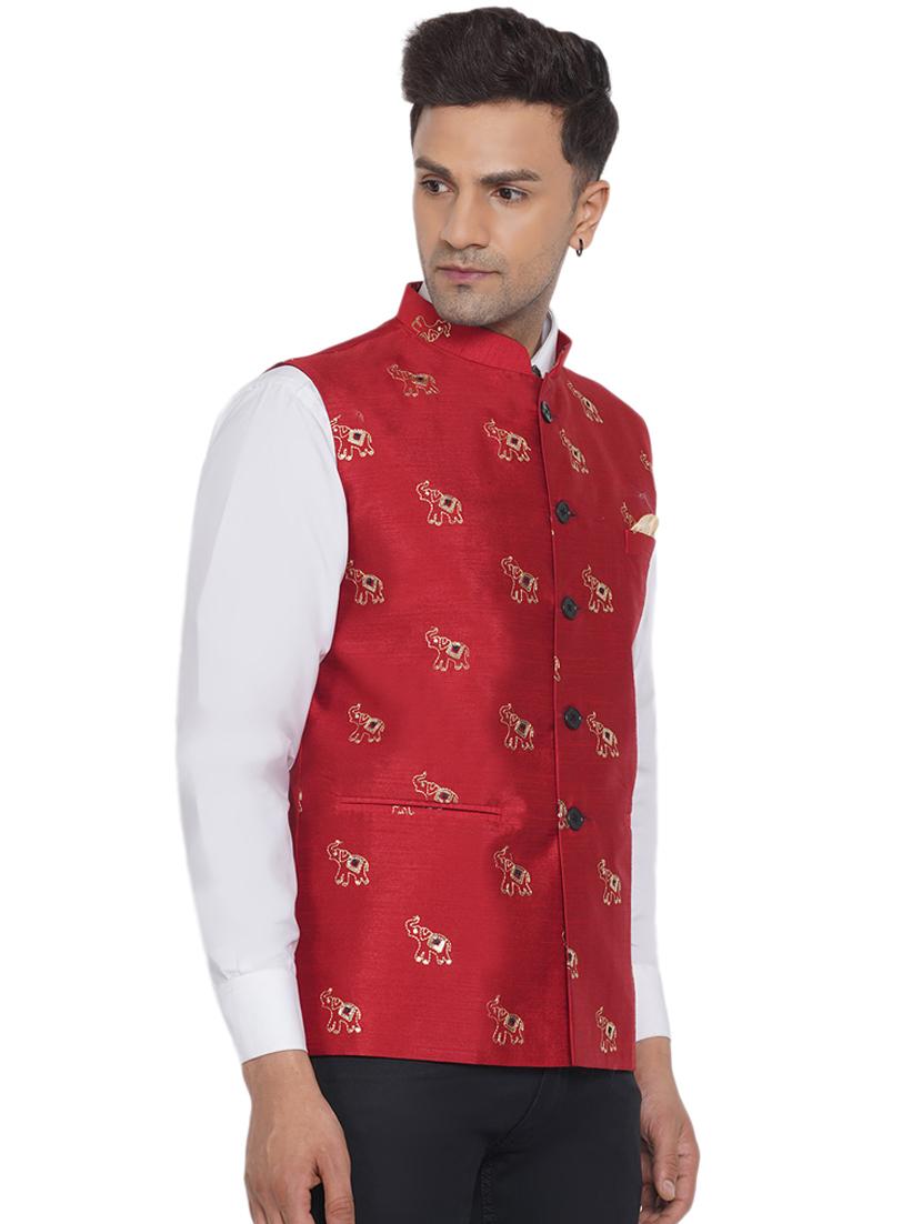 embroidered nehru jacket - 18532918 - Standard Image - 1