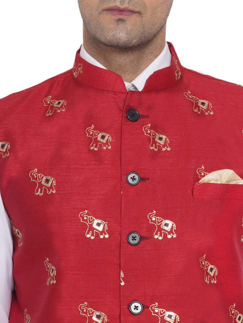 embroidered nehru jacket - 18532918 - Standard Image - 4
