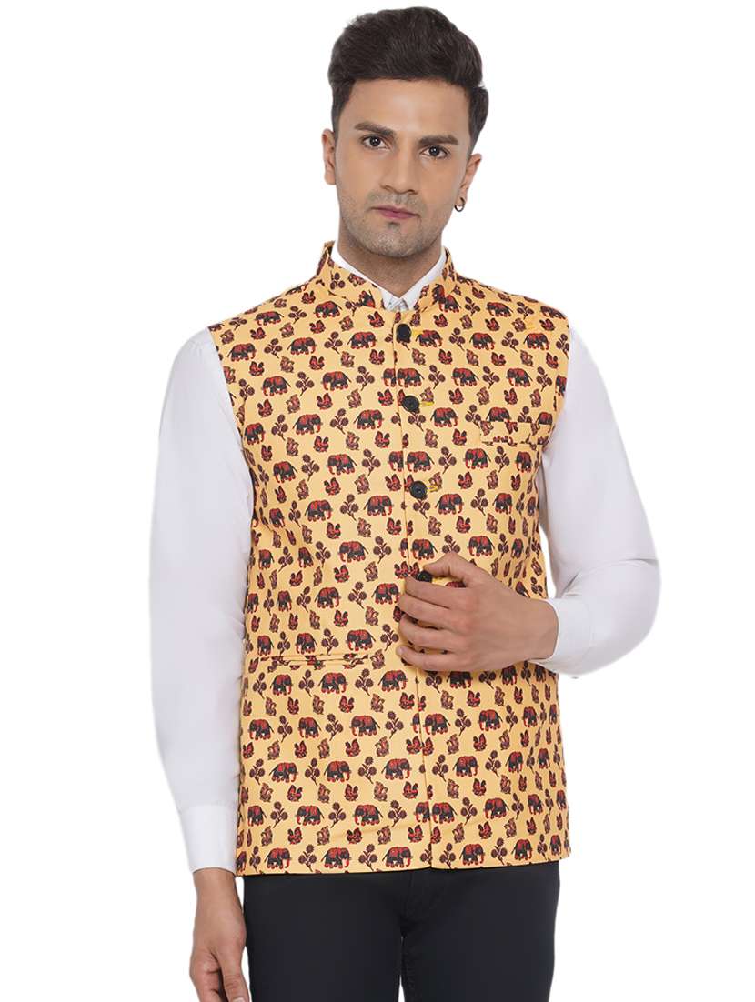 printed nehru jacket