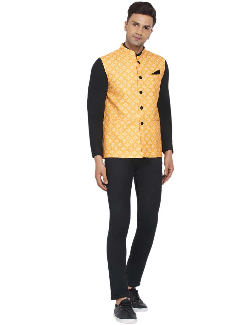 printed nehru jacket - 18532926 -  Standard Image - 4