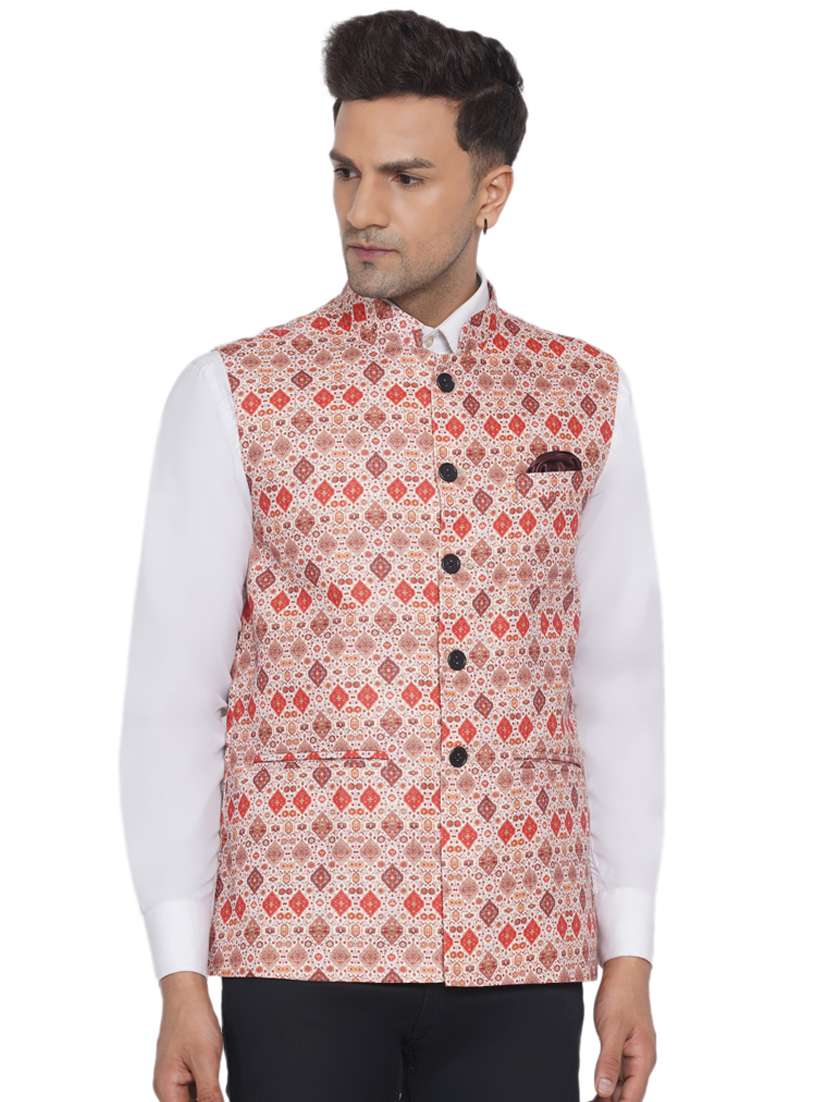 ikat printed nehru jacket