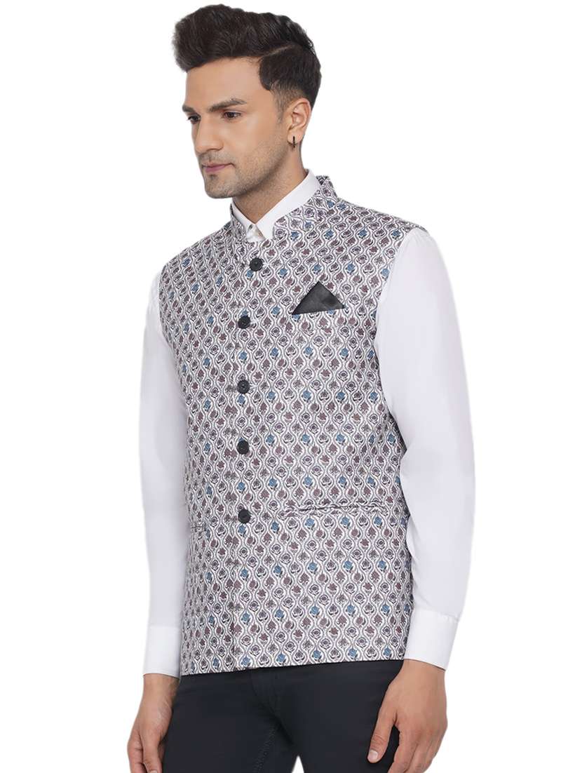 printed nehru jacket - 18532930 -  Standard Image - 1