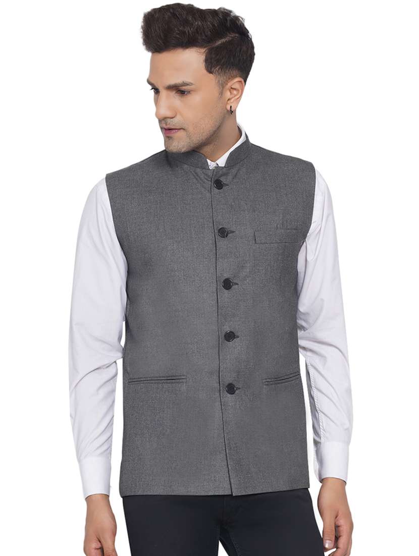 solid nehru jacket