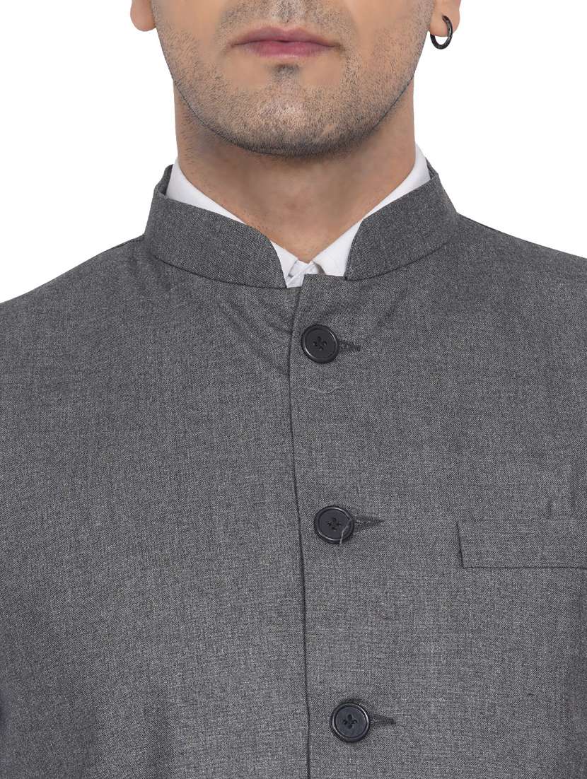 solid nehru jacket - 18532948 - Standard Image - 4