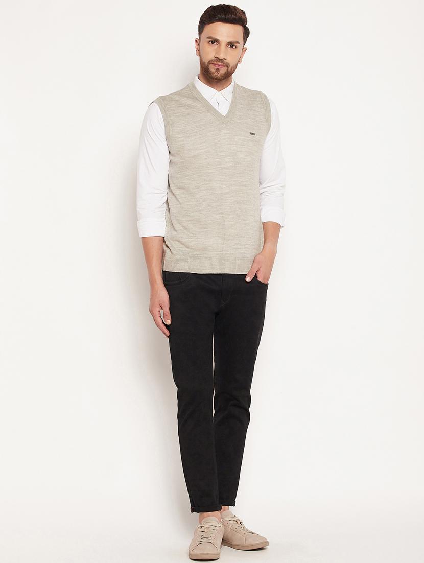 v neck solid pullover - 18532955 - Standard Image - 4