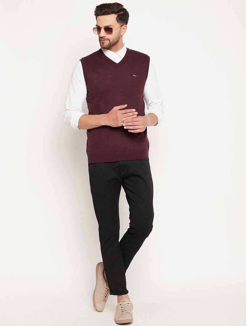 v neck solid pullover - 18532956 - Standard Image - 4