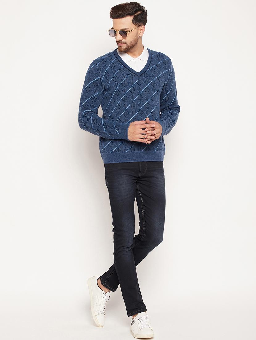 v neck checkered pullover - 18532959 - Standard Image - 4