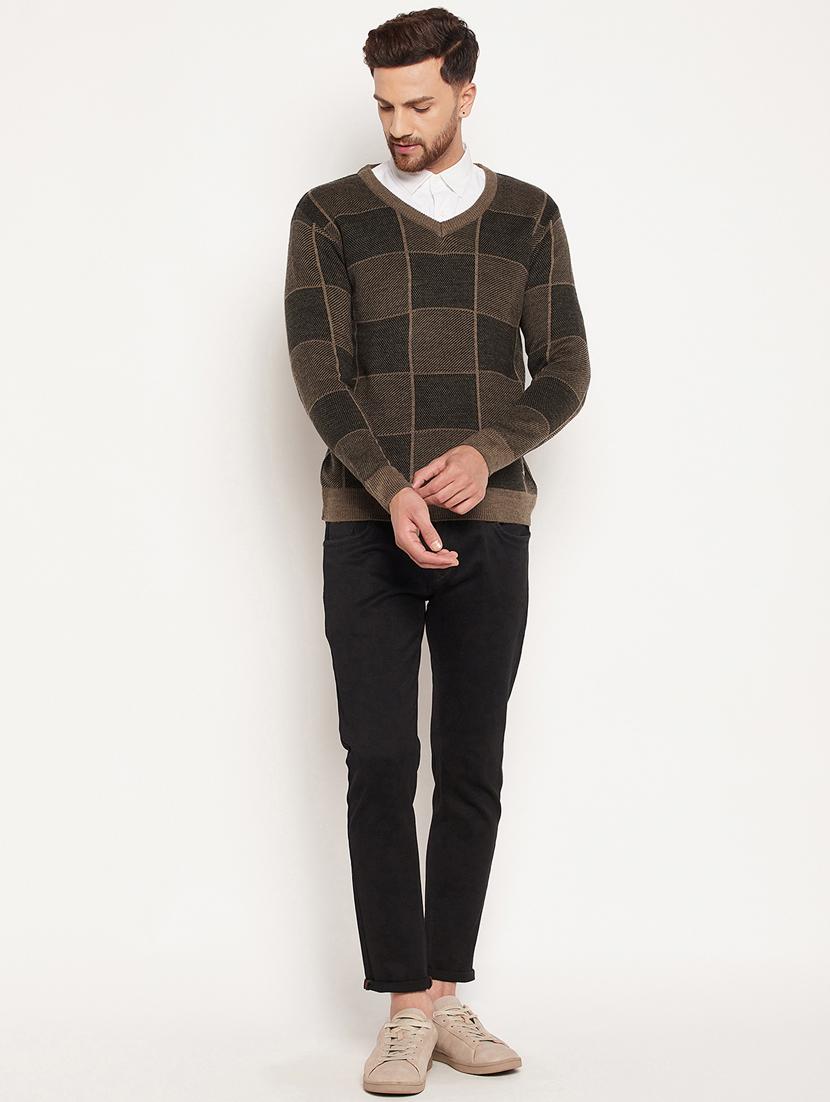 v neck checkered pullover - 18532961 - Standard Image - 4