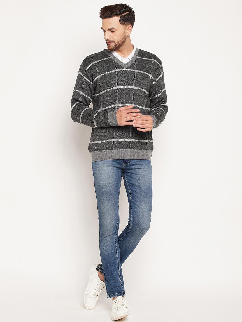 v neck checkered pullover - 18532973 - Standard Image - 4