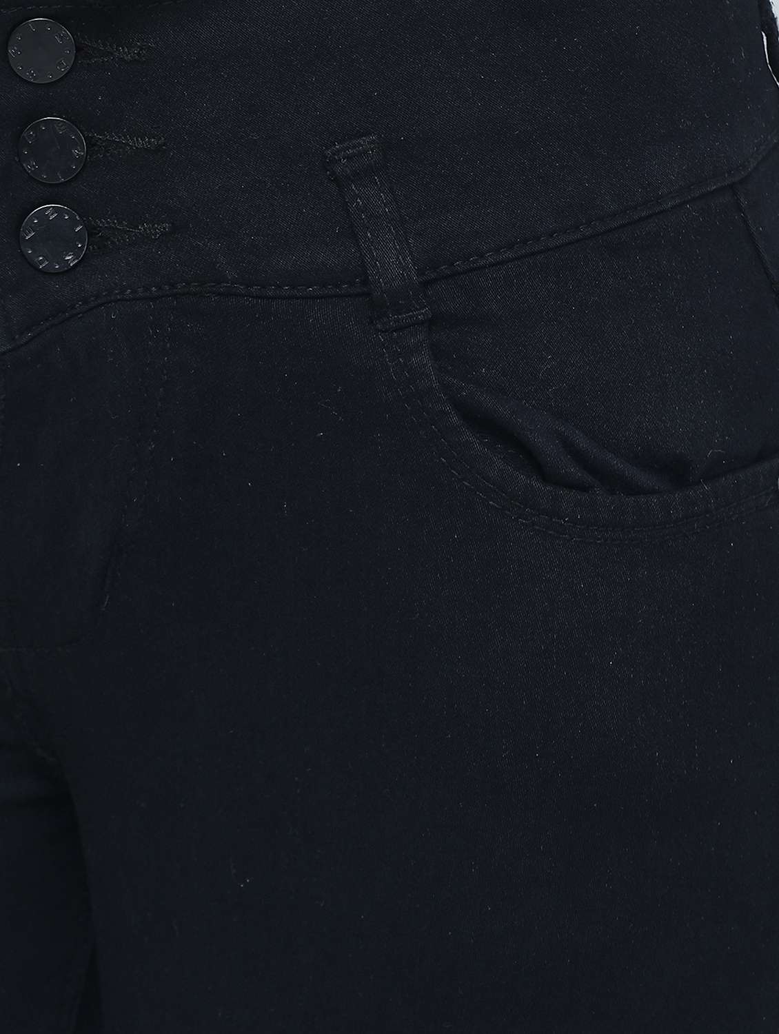high rise solid denim jean - 18532999 - Standard Image - 4
