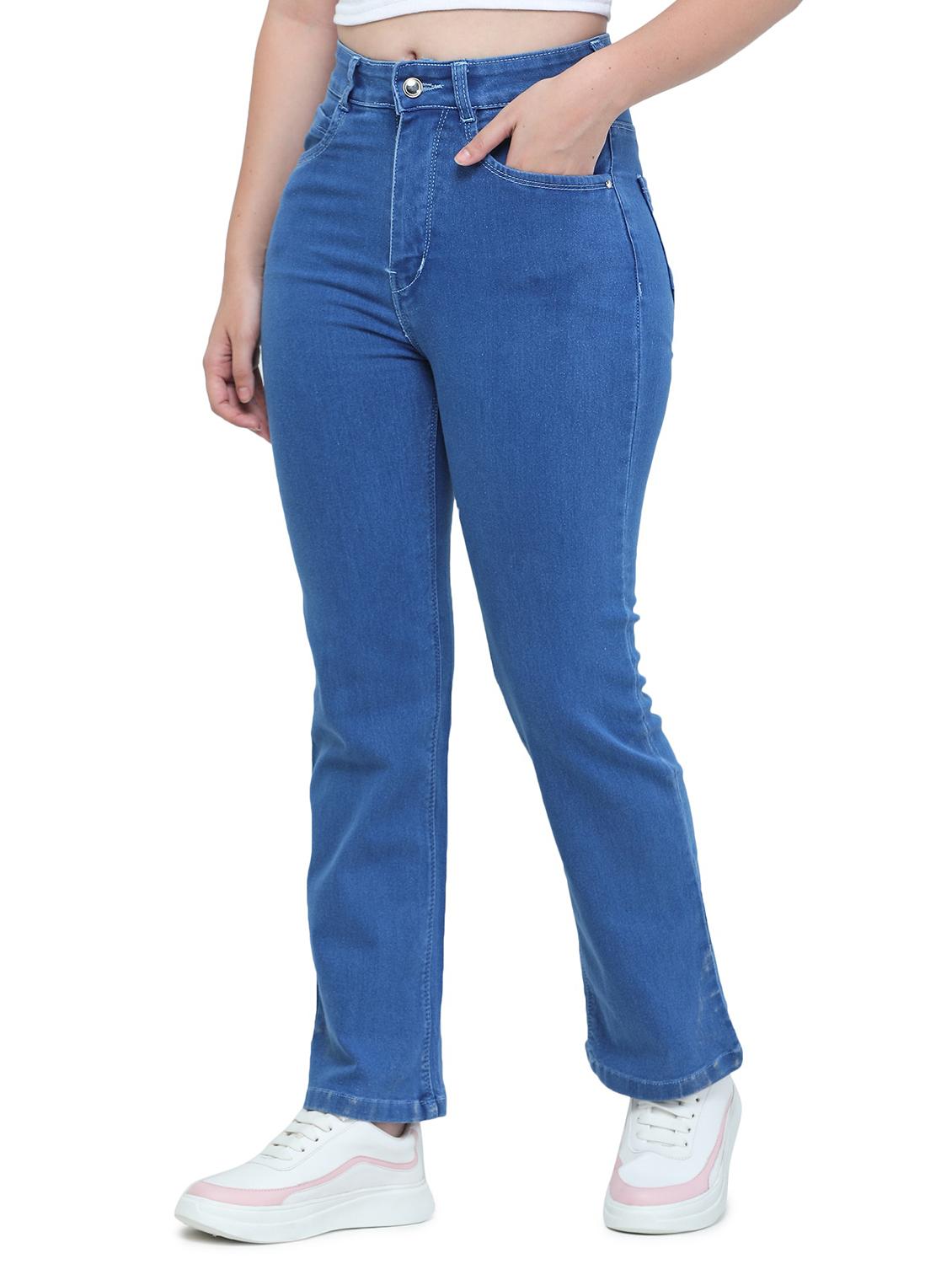 high rise stone washed denim jean - 18533040 - Standard Image - 1