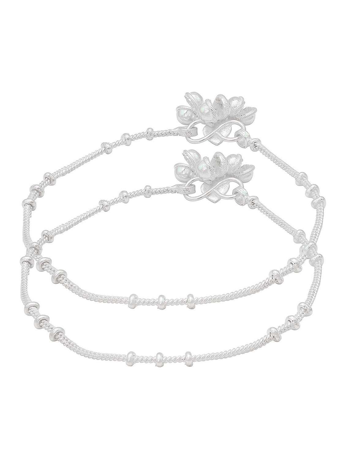silver plated brass anklet 