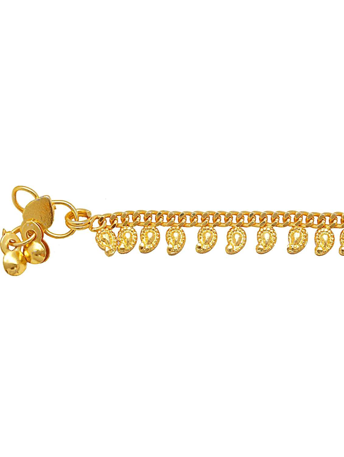 mango shaped gold plated brass anklet  - 18533976 -  Standard Image - 1