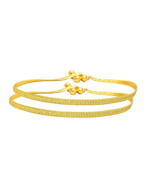 gold plated brass anklet - 18533993 - Standard Image - 0
