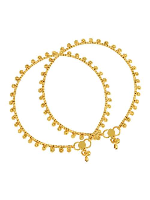 gold plated brass anklet - 18534004 - Standard Image - 0