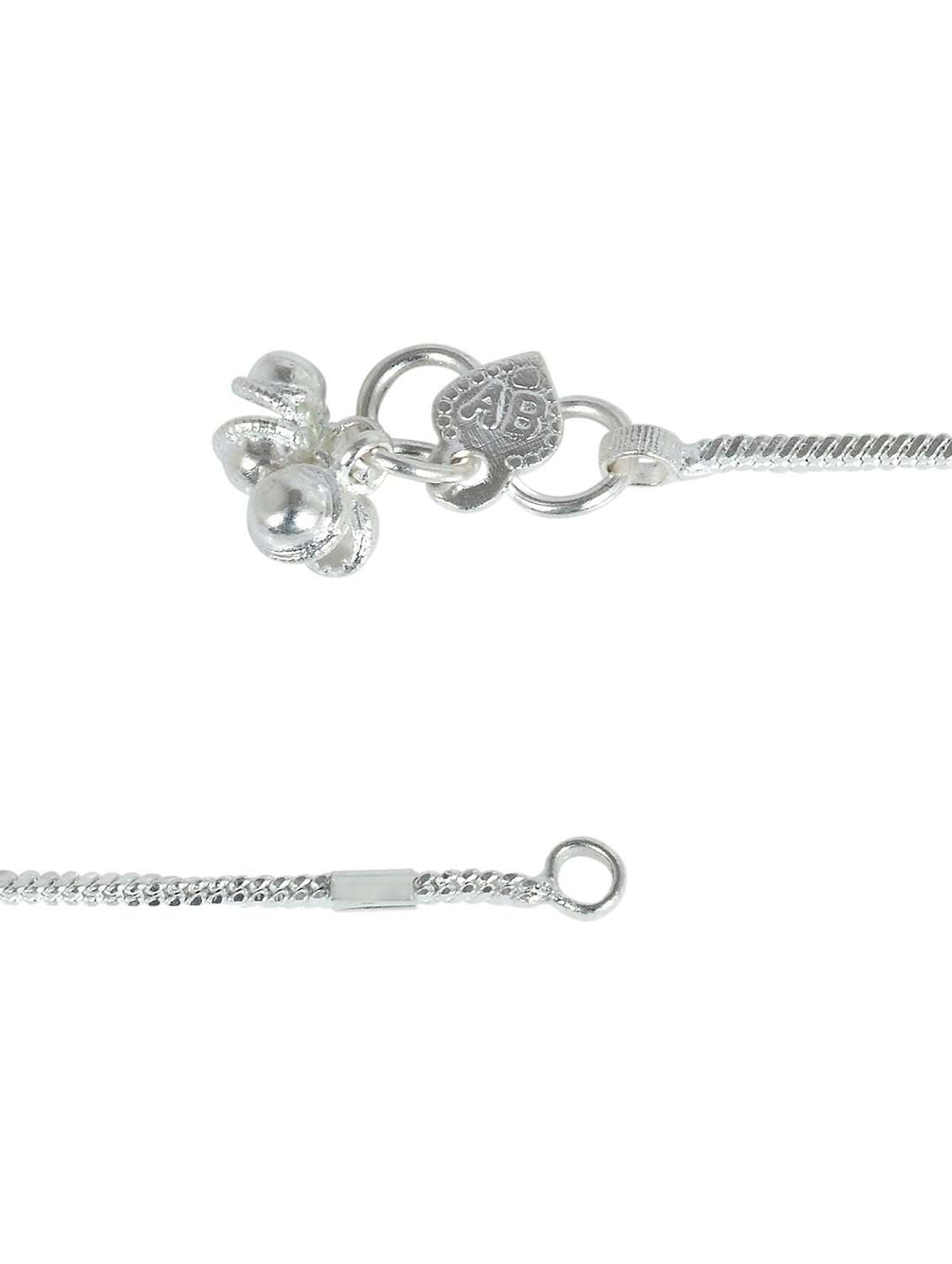 silver plated brass anklet - 18534006 - Standard Image - 1