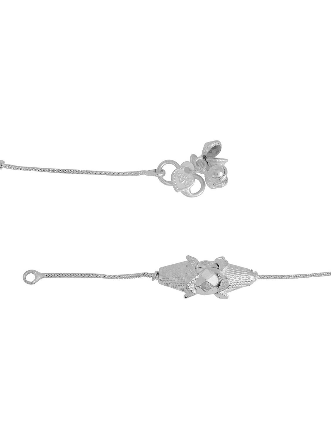 silver plated brass anklet - 18534009 - Standard Image - 1