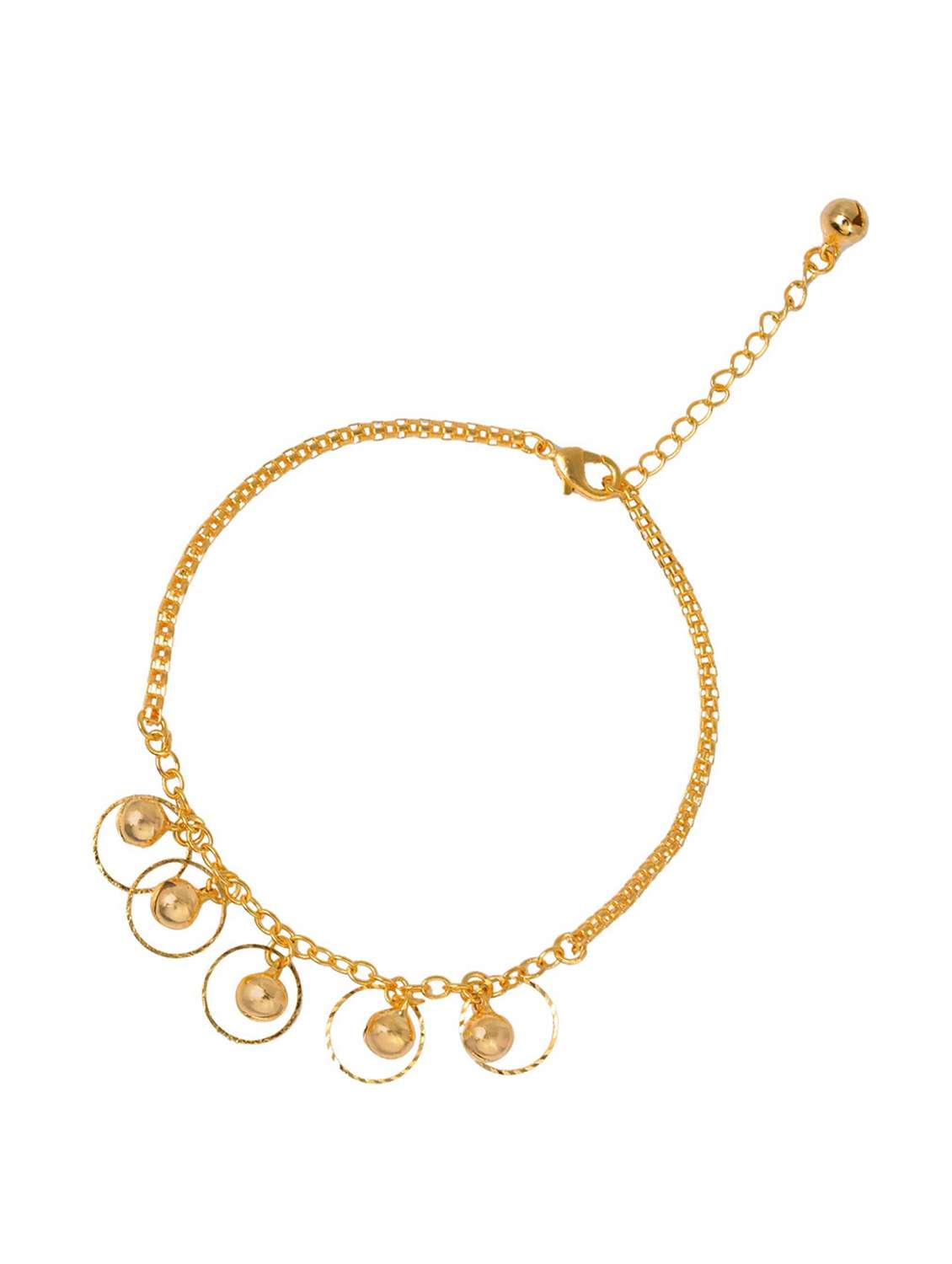 single foot gold plated brass anklet 