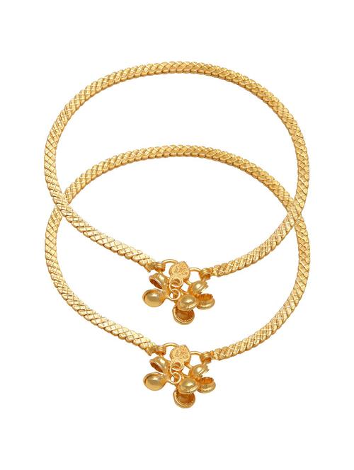 gold plated brass anklet - 18534033 - Standard Image - 0