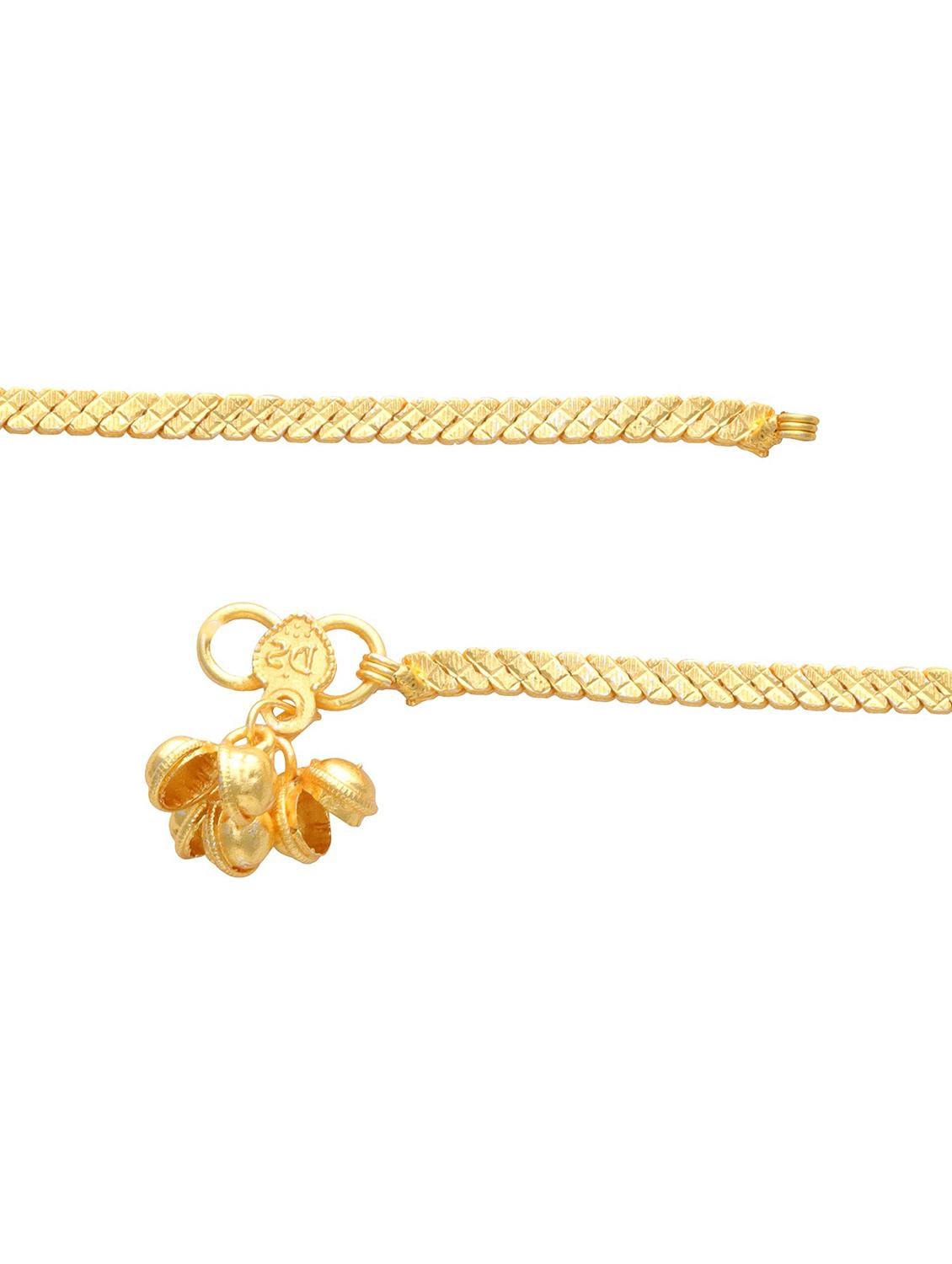 gold plated brass anklet - 18534033 - Standard Image - 1