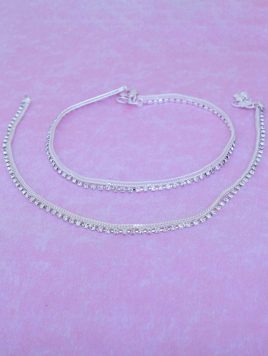 silver plated brass anklet 