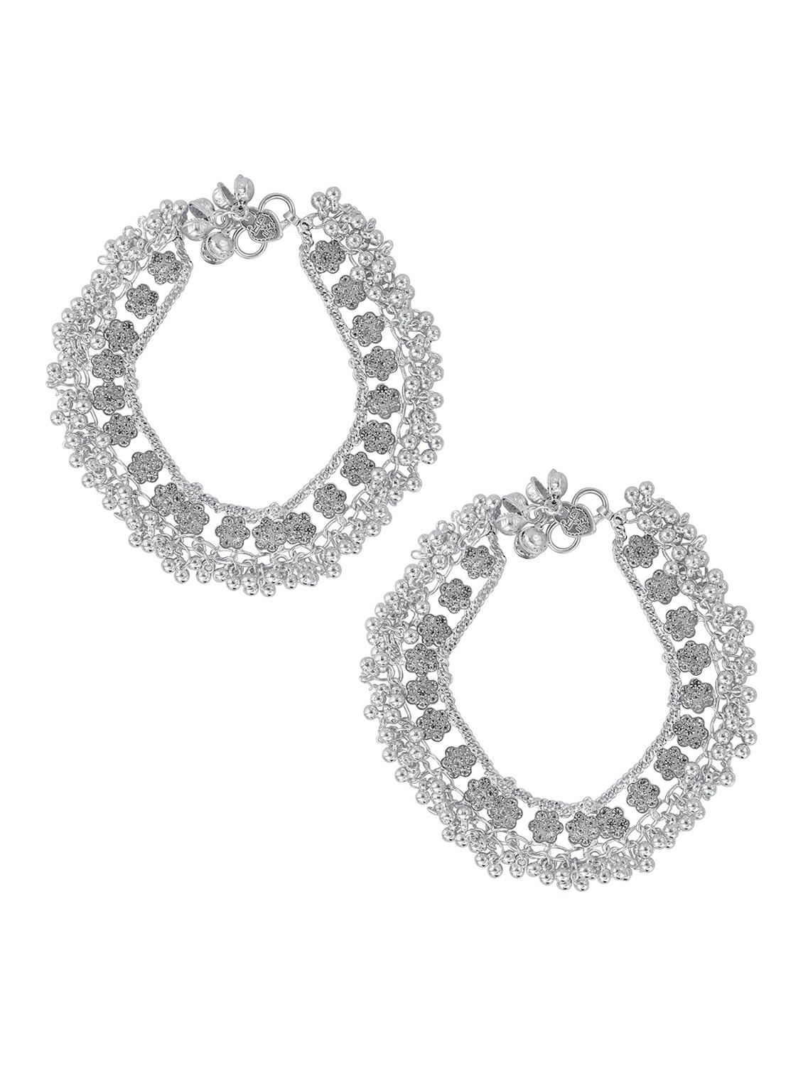 silver plated brass anklet 