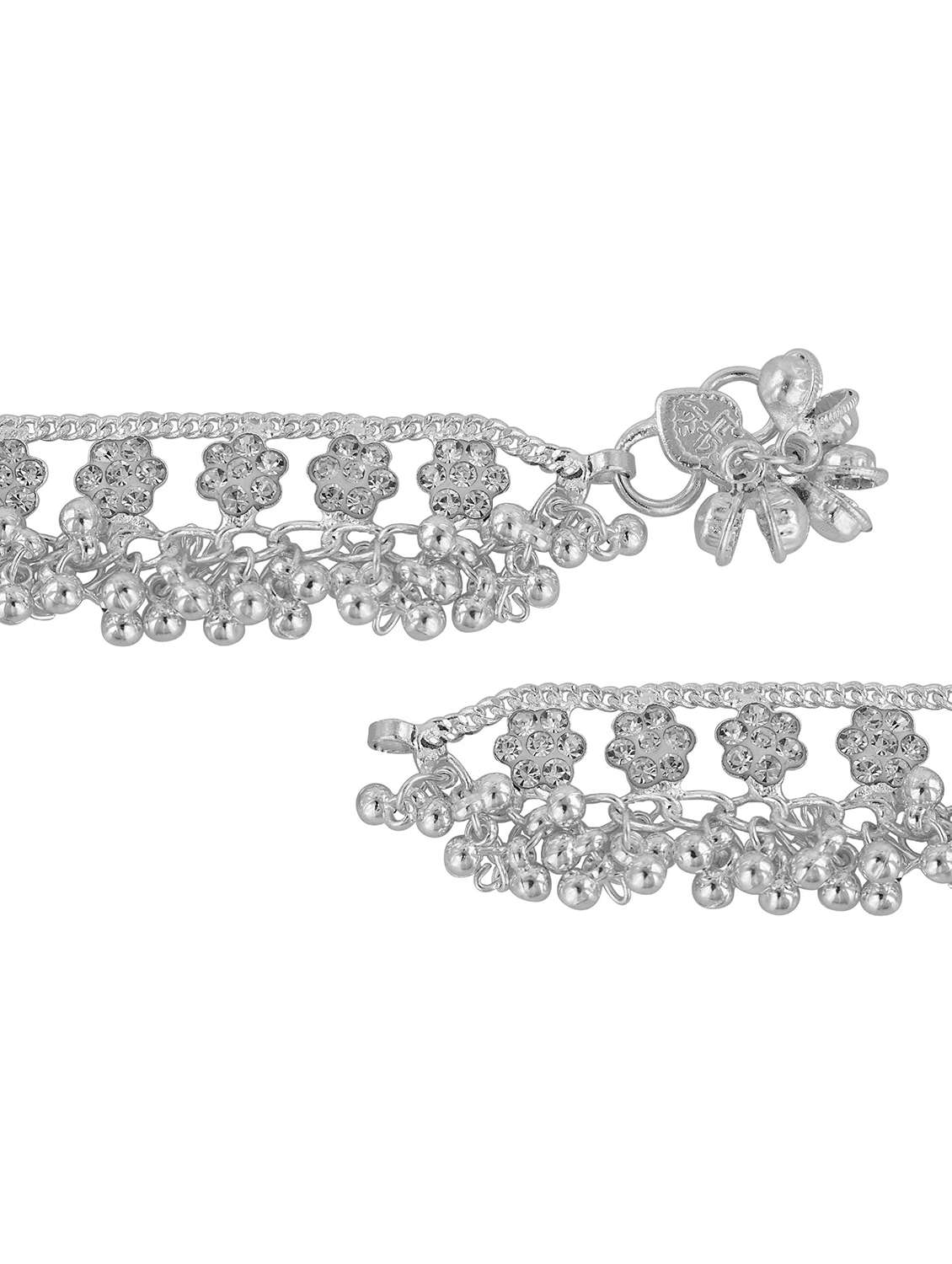 silver plated brass anklet - 18534102 - Standard Image - 1