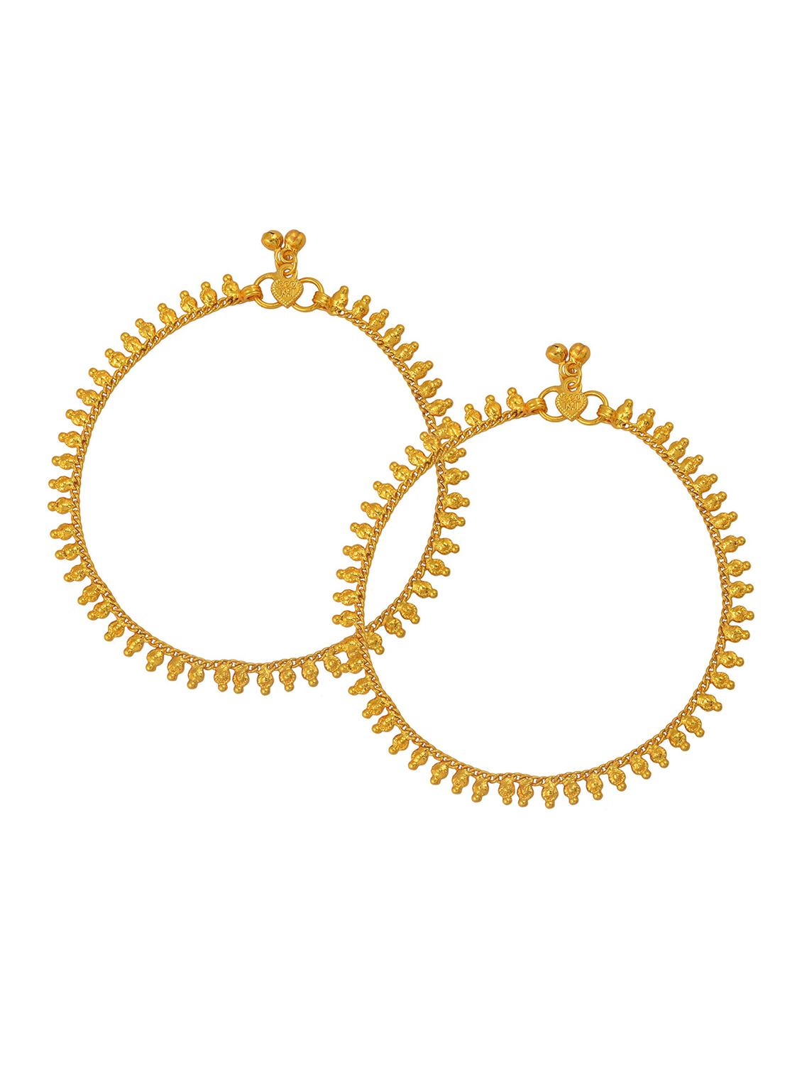 gold plated brass anklet - 18534120 - Standard Image - 1