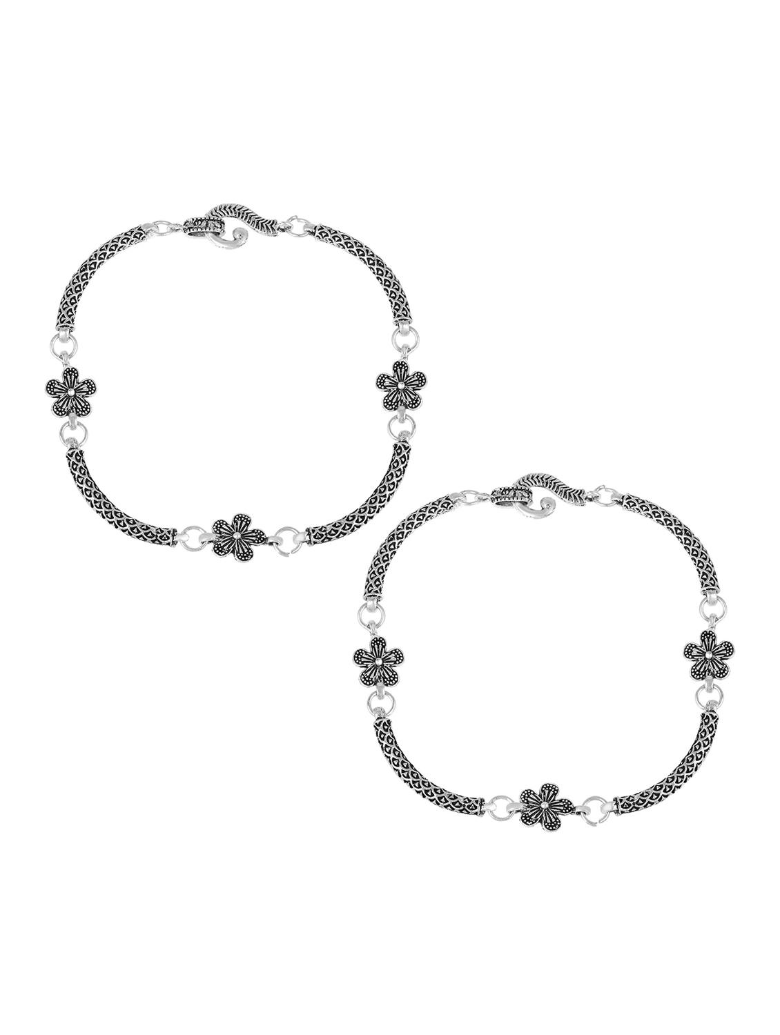 silver plated brass anklet - 18534125 - Standard Image - 1