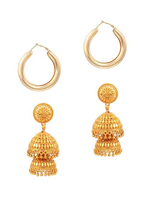 combo of 2 brass earrings - 18534135 - Standard Image - 0
