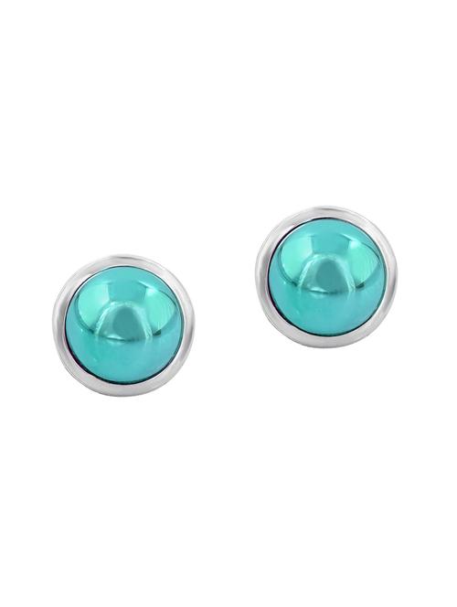 blue brass stud earring - 18534138 - Standard Image - 0