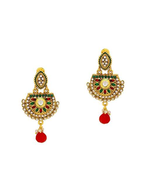 gold brass jhumka earring - 18534143 -  Standard Image - 0