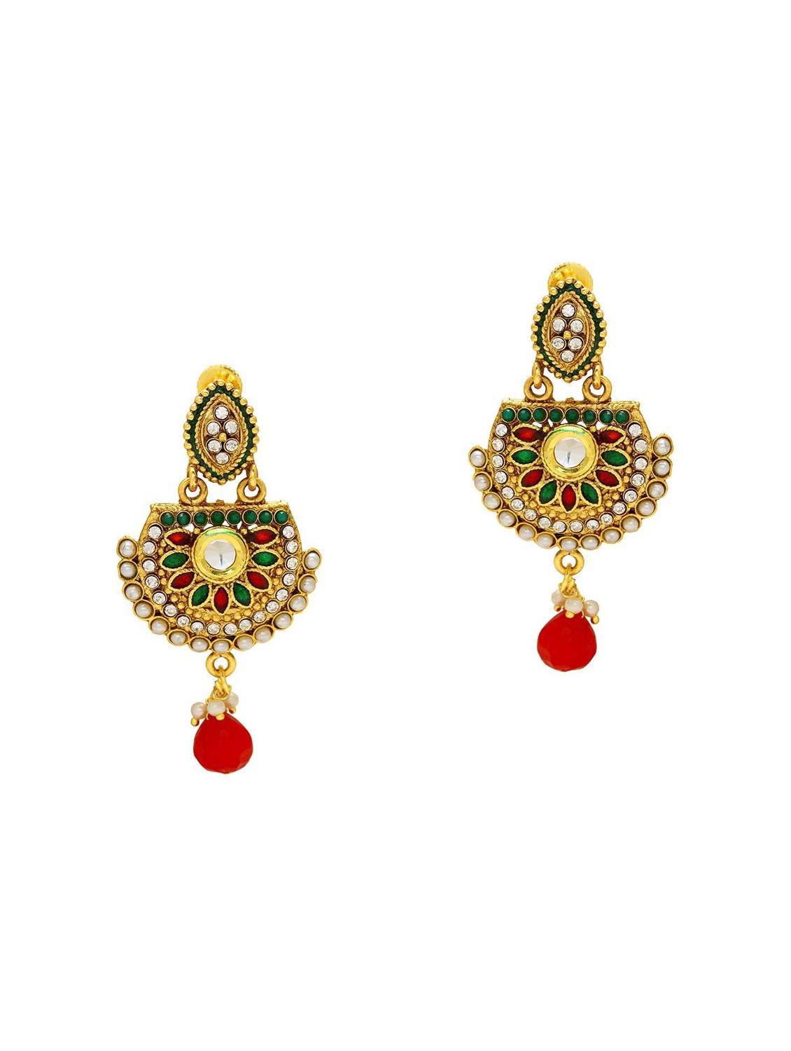 gold brass jhumka earring