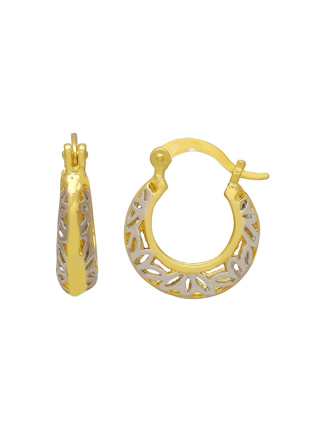 gold brass hoop earring - 18534158 -  Standard Image - 1
