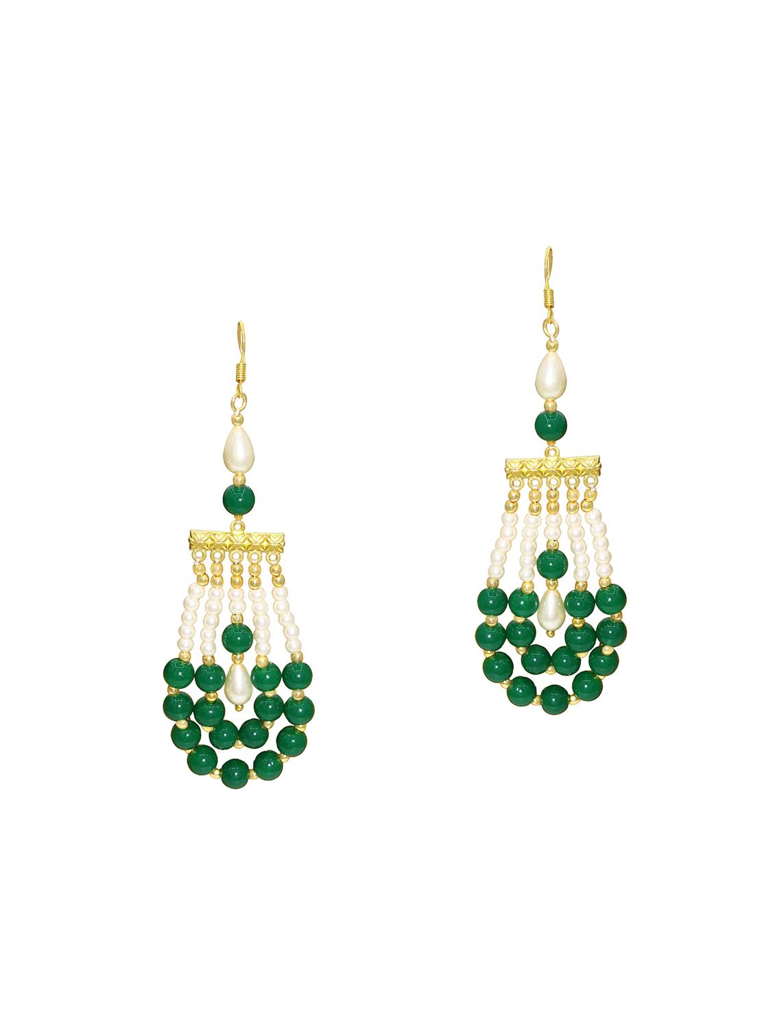 green brass drop earring - 18534160 -  Zoom Image - 0