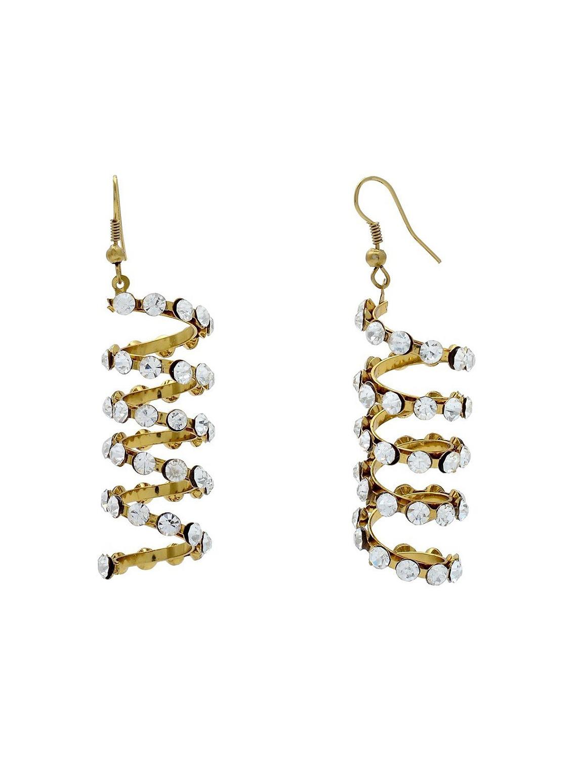 gold brass drop earring - 18534170 - Standard Image - 1