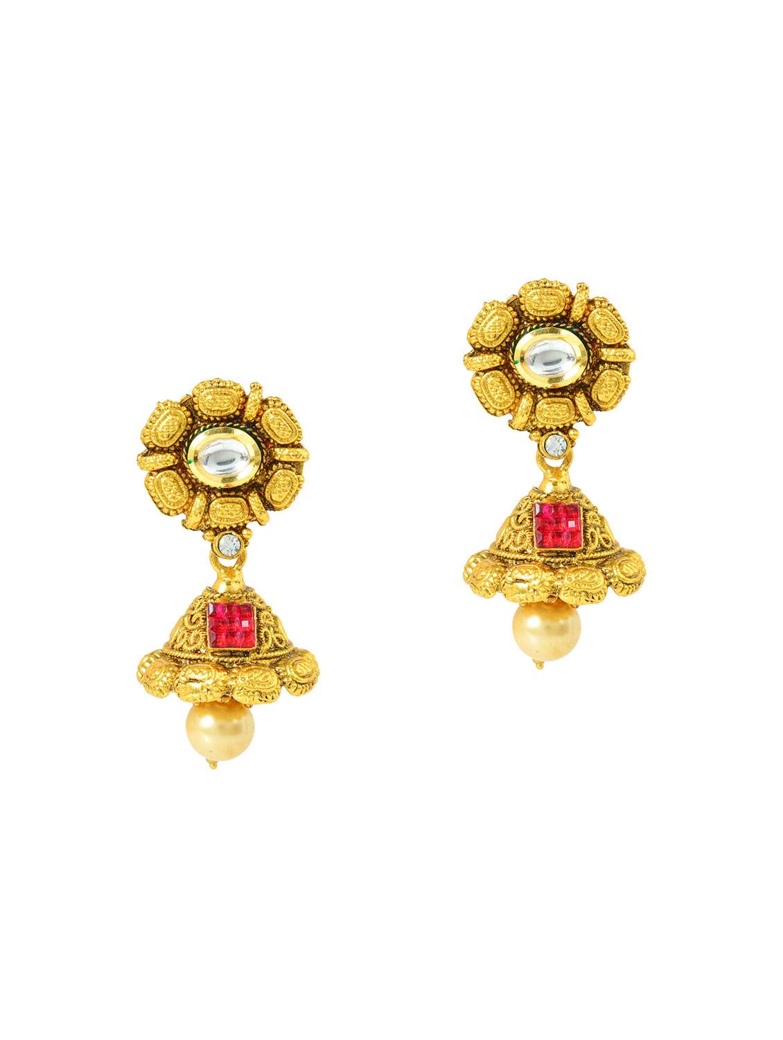 gold brass jhumka earring