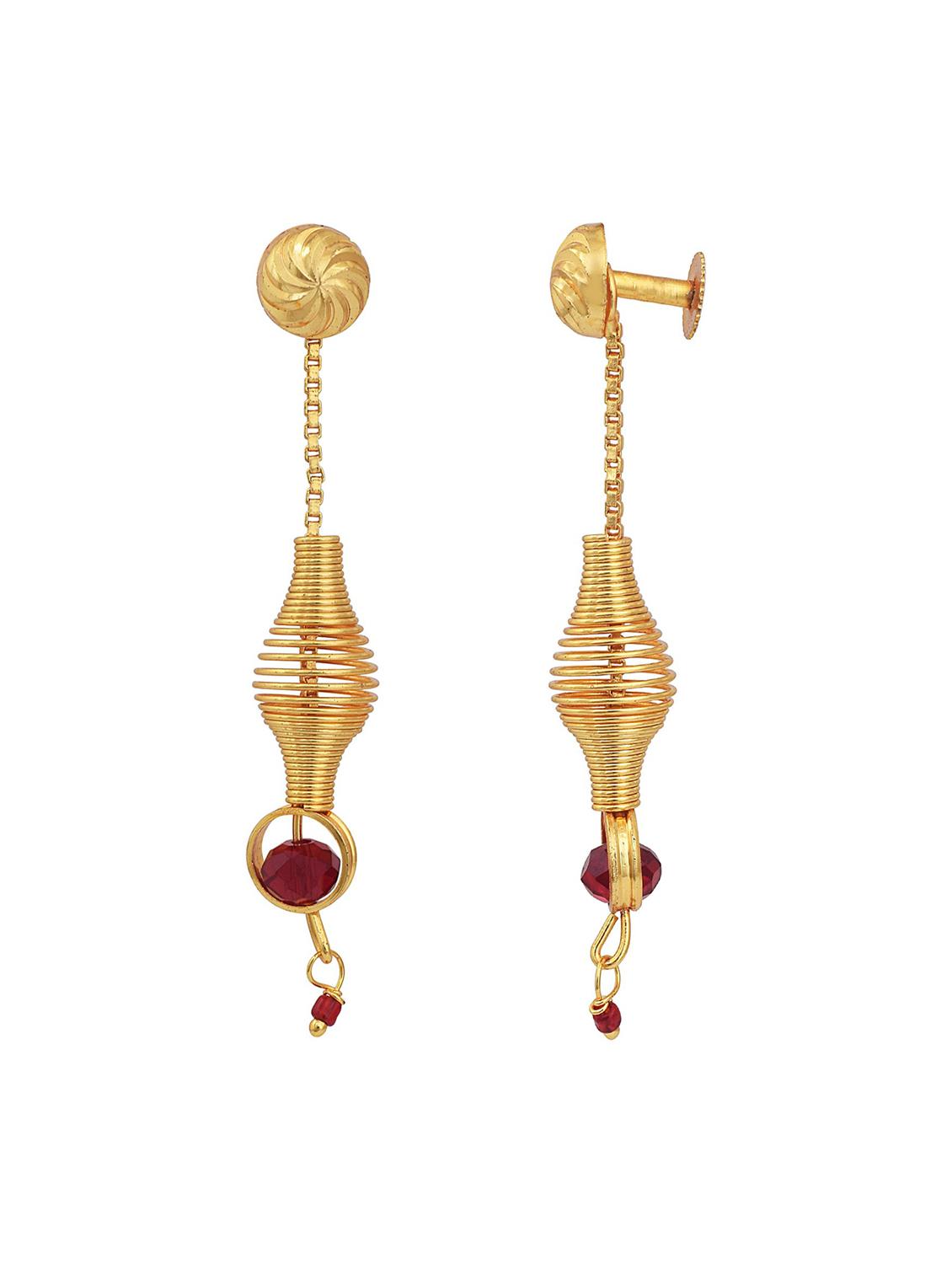 gold brass drop earring - 18534192 - Standard Image - 1