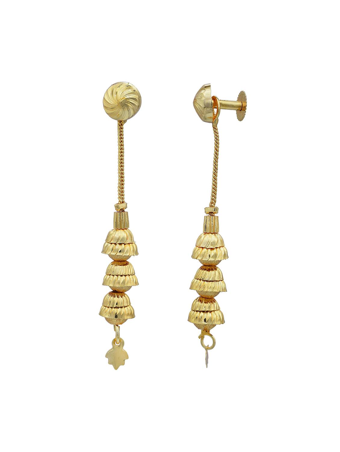gold brass drop earring - 18534196 -  Standard Image - 1