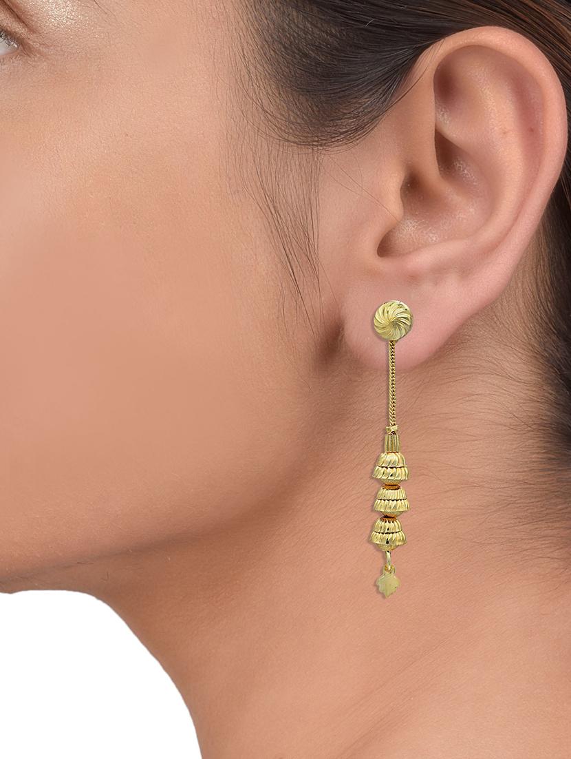 gold brass drop earring - 18534196 - Standard Image - 4