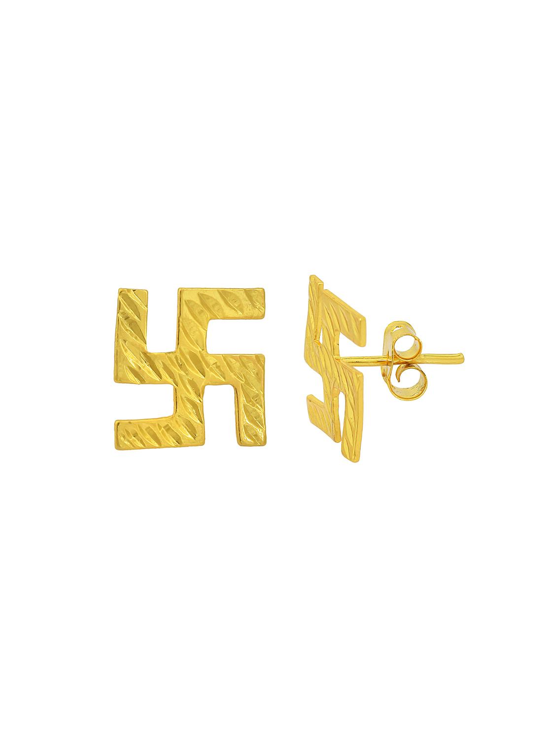 gold brass stud earring - 18534200 -  Standard Image - 1