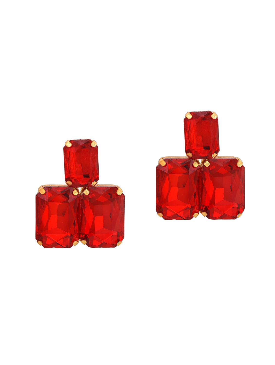 red brass stud earring - 18534205 -  Zoom Image - 0