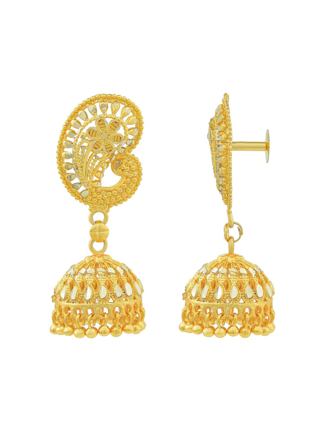 Gold Brass Jhumka Earring - 18534208 -  Standard Image - 1