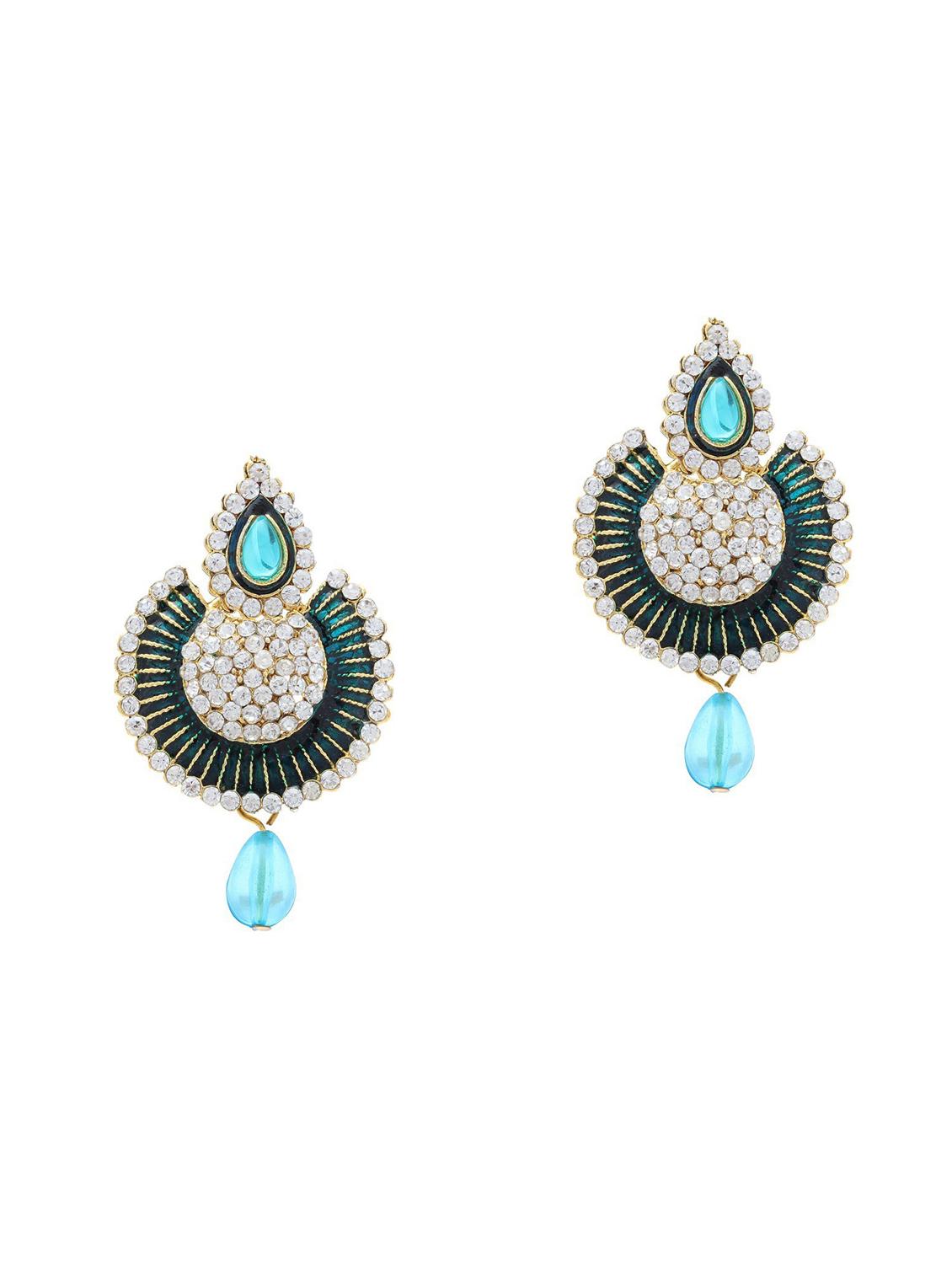 multi colored brass chandbali earring - 18534212 -  Zoom Image - 0