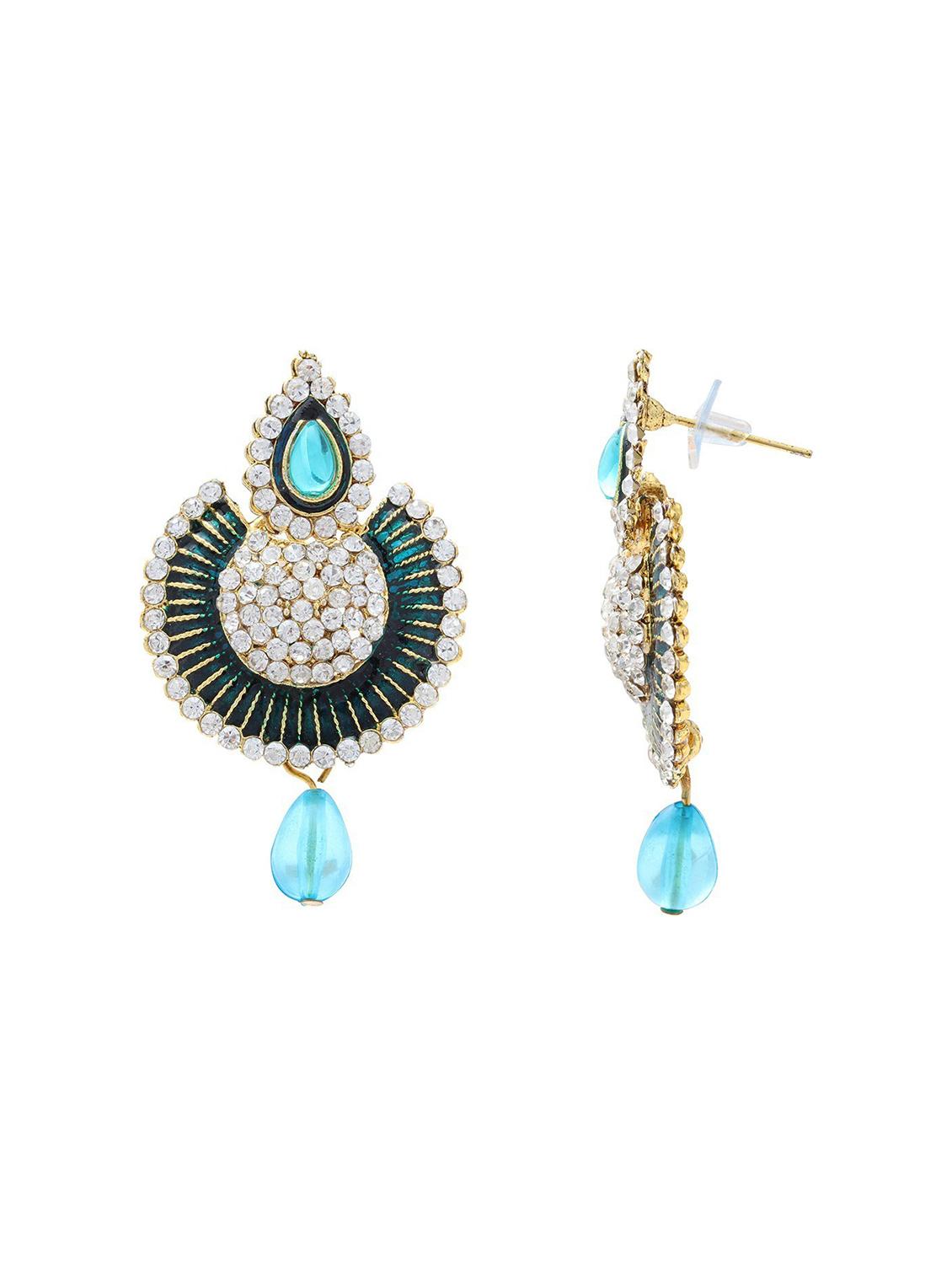 multi colored brass chandbali earring - 18534212 - Standard Image - 1