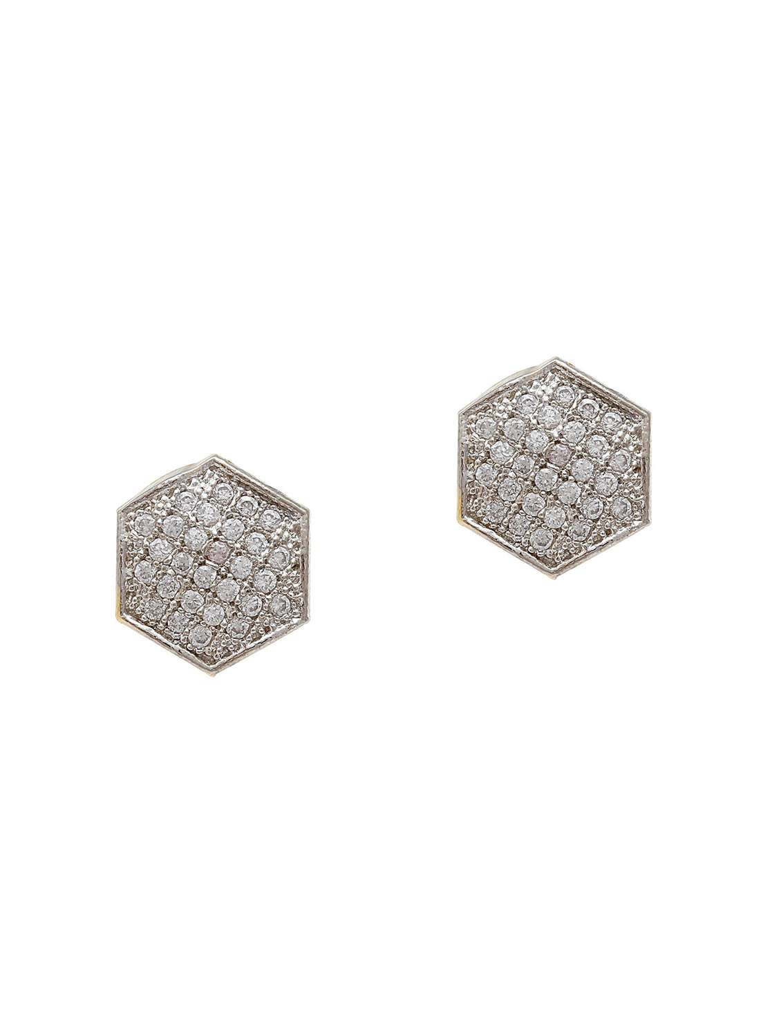 silver brass stud earring