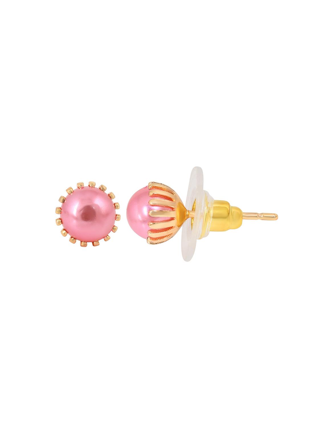 pink brass stud earring - 18534214 -  Standard Image - 1
