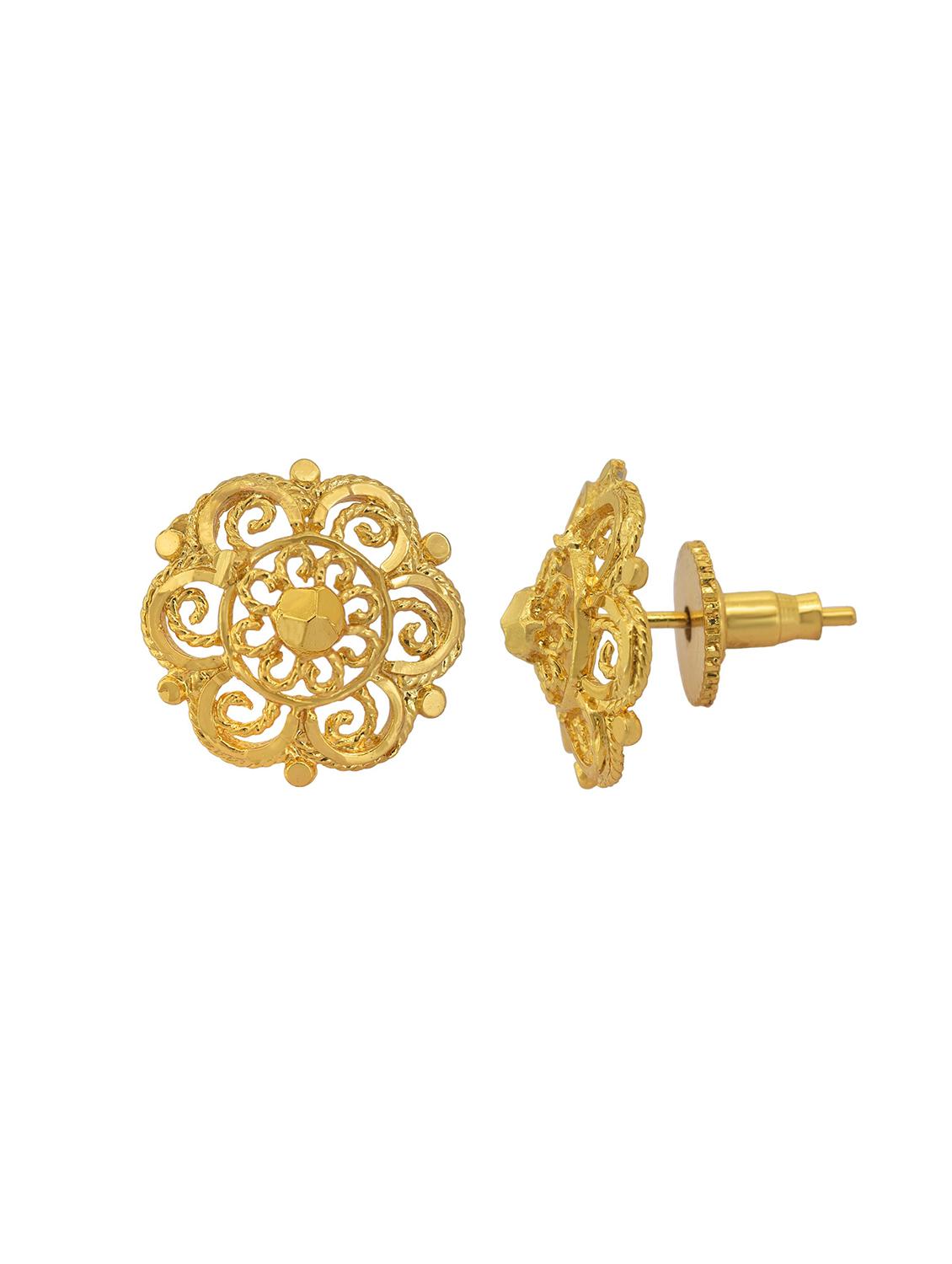gold brass stud earring - 18534222 - Standard Image - 1